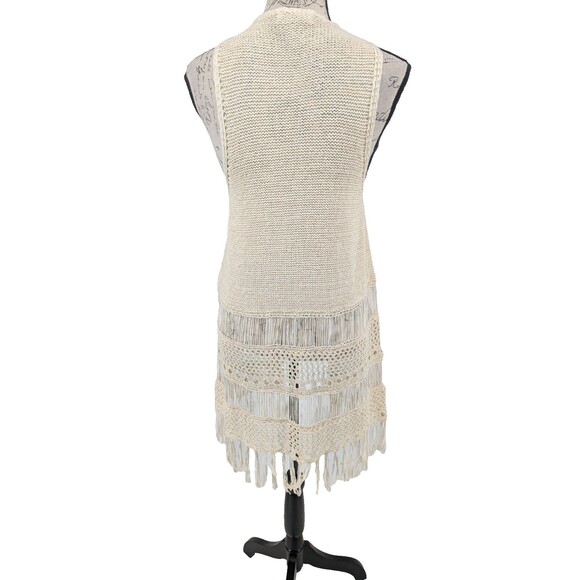 Ruff Hewn Festival Top Large Cream Crochet Fringe Prairie Excellent - Picture 4 of 11
